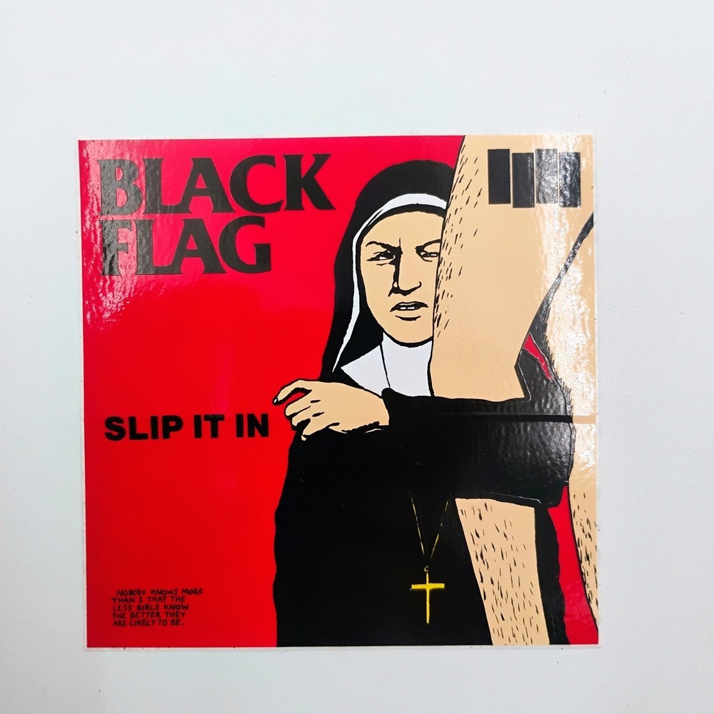 Black Flag Slip It In Sticker Vintage Hardcore Punk Art SST Raymond Pettibon (